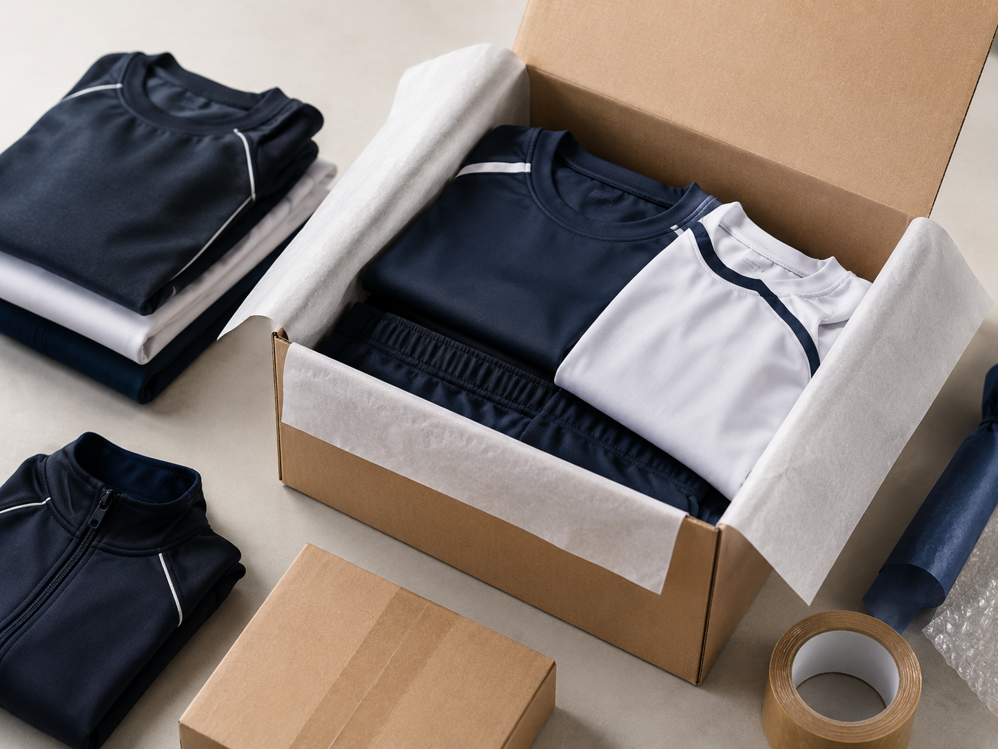 Packing sportswear orders